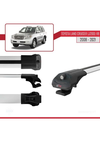 Toyota Land Cruiser (J200) V8 2008-2021 Arası ile Uyumlu Ace-1 Ara Atkı Tavan Barı Gri modelleri