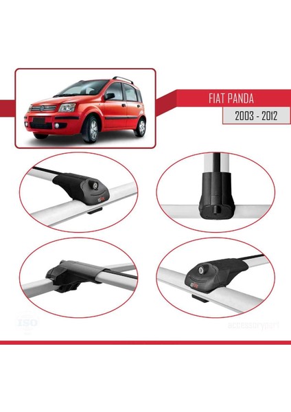 Fiat Panda 2003-2012 Arası ile Uyumlu Ace-1 Ara Atkı Tavan Barı Gri fırsatları