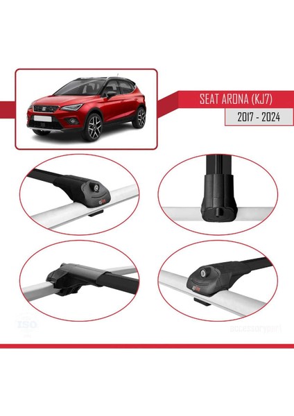 Seat Arona (Kj7) 2017 ve Sonrası ile Uyumlu Ace-1 Ara Atkı Tavan Barı Siyah fırsatları