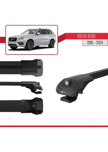 Volvo XC90 2015 ve Sonrası ile Uyumlu Ace-1 Ara Atkı Tavan Barı Siyah modelleri