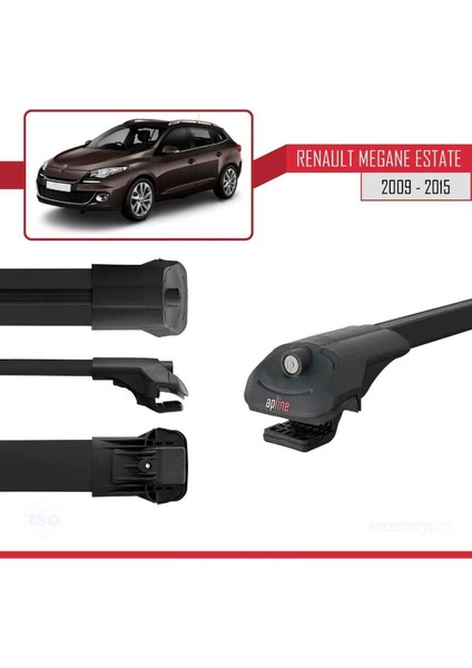 Renault Megane Grandtour 2009-2015 Arası ile Uyumlu Ace-1 Ara Atkı Tavan Barı Siyah modelleri