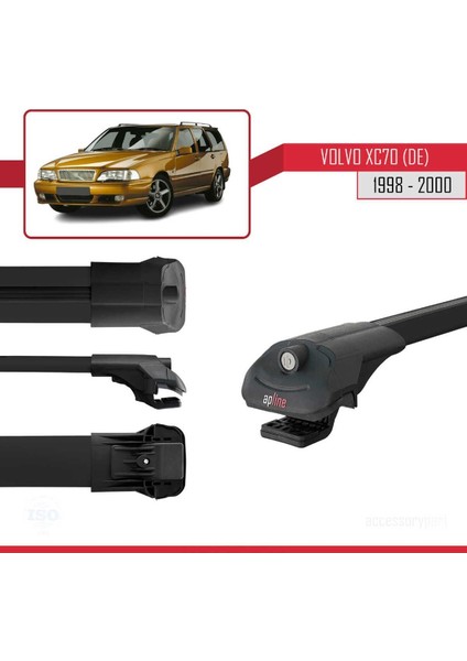 Volvo XC70 (De) 1998-2000 Arası ile Uyumlu Ace-1 Ara Atkı Tavan Barı Siyah modelleri