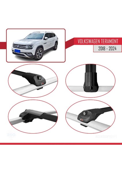 Volkswagen Teramont 2018 ve Sonrası ile Uyumlu Ace-1 Ara Atkı Tavan Barı Siyah fırsatları