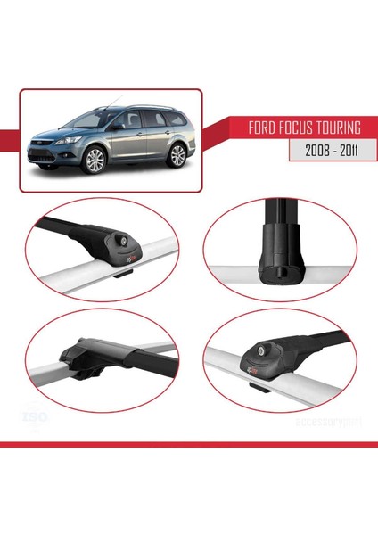 Ford Focus Tourıng 2008-2011 Arası ile Uyumlu Ace-1 Ara Atkı Tavan Barı Siyah fırsatları