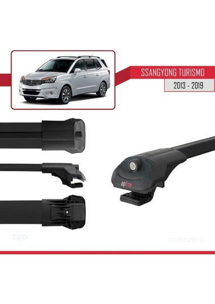 Ssangyong Turismo 2013-2019 Arası ile Uyumlu Ace-1 Ara Atkı Tavan Barı Siyah