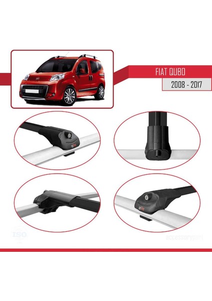 Fiat Qubo 2008-2017 Arası ile Uyumlu Ace-1 Ara Atkı Tavan Barı Siyah