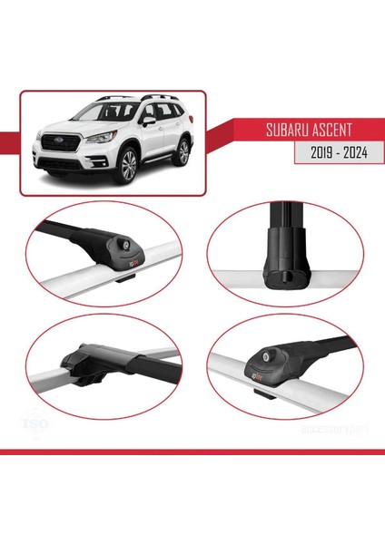 Subaru Ascent 2019 ve Sonrası ile Uyumlu Ace-1 Ara Atkı Tavan Barı Siyah fırsatları
