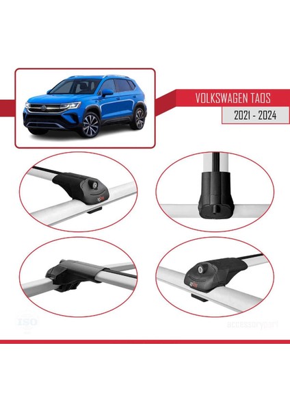 Volkswagen Taos 2021 ve Sonrası ile Uyumlu Ace-1 Ara Atkı Tavan Barı Gri fırsatları