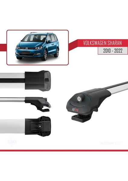 DBC Online Volkswagen Sharan 2010-2022 Arası ile Uyumlu Ace-1 Ara Atkı Tavan Barı Gri