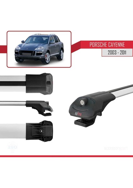 Porsche Cayenne 2003-2011 Arası ile Uyumlu Ace-1 Ara Atkı Tavan Barı Gri