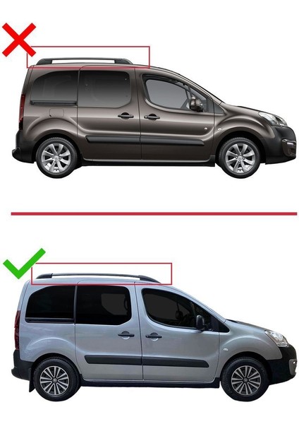Peugeot Partner Tepee 2008-2018 Arası ile Uyumlu Ace-1 Ara Atkı Tavan Barı Siyah modelleri
