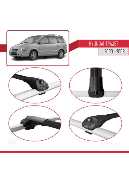 Hyundai Trajet 2000-2008 Arası ile Uyumlu Ace-1 Ara Atkı Tavan Barı Siyah fırsatları