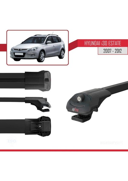 Hyundai I30 Estate 2007-2012 Arası ile Uyumlu Ace-1 Ara Atkı Tavan Barı Siyah modelleri