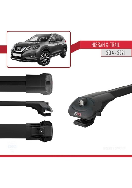 Nissan X-Trail 2014-2021 Arası ile Uyumlu Ace-1 Ara Atkı Tavan Barı Siyah modelleri