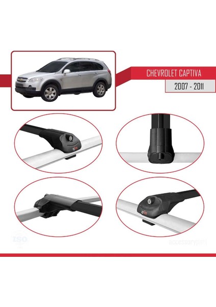 Chevrolet Captiva 2007-2011 Arası ile Uyumlu Ace-1 Ara Atkı Tavan Barı Siyah fırsatları