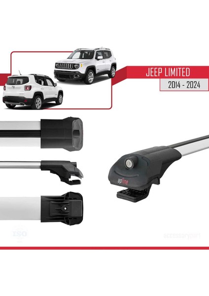 Jeep Limited 2014 ve Sonrası ile Uyumlu Ace-1 Ara Atkı Tavan Barı Gri modelleri