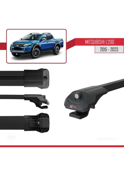 Mitsubishi L200 2015-2023 Arası ile Uyumlu Ace-1 Ara Atkı Tavan Barı Siyah modelleri