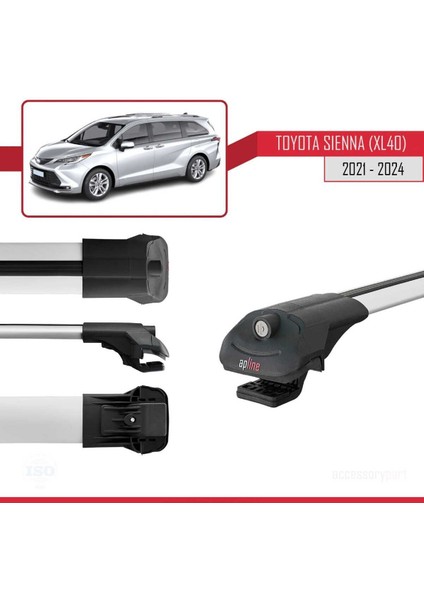 Toyota Sienna (XL40) 2021 ve Sonrası ile Uyumlu Ace-1 Ara Atkı Tavan Barı Gri modelleri