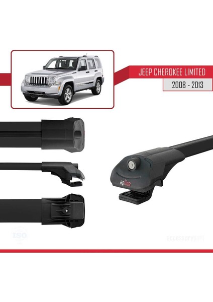 Jeep Cherokee (Kk) 2008-2013 Arası ile Uyumlu Ace-1 Ara Atkı Tavan Barı Siyah modelleri