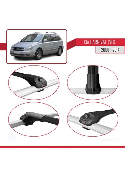 Kia Carnival (Vq) 2006-2014 Arası ile Uyumlu Ace-1 Ara Atkı Tavan Barı Siyah fırsatları