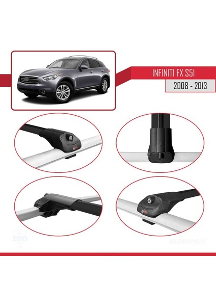 Infiniti Fx S51 2008-2013 Arası ile Uyumlu Ace-1 Ara Atkı Tavan Barı Siyah fırsatları