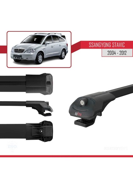 Ssangyong Stavic 2004-2012 Arası ile Uyumlu Ace-1 Ara Atkı Tavan Barı Siyah