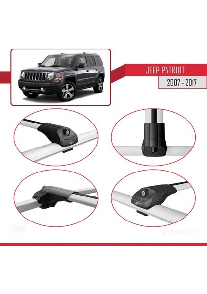 Jeep Patriot 2007-2017 Arası ile Uyumlu Ace-1 Ara Atkı Tavan Barı Gri fırsatları