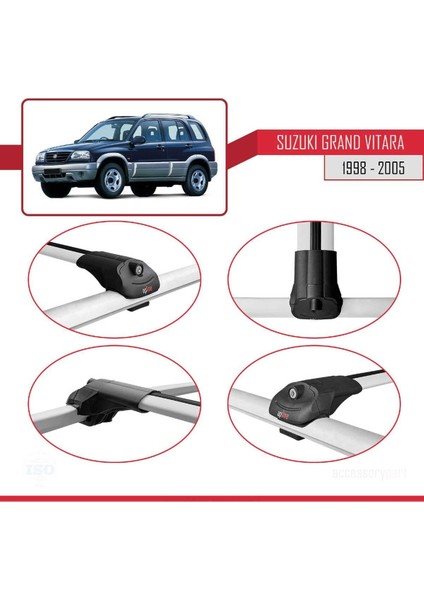 Suzuki Grand Vitara 1998-2005 Arası ile Uyumlu Ace-1 Ara Atkı Tavan Barı Gri fırsatları
