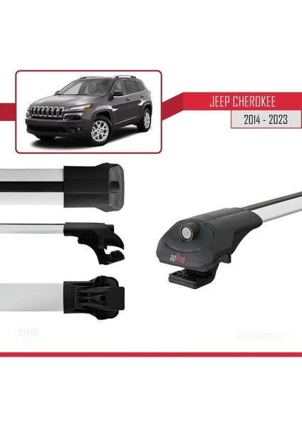 Jeep Cherokee (Kl) 2014-2023 Arası ile Uyumlu Ace-1 Ara Atkı Tavan Barı Gri modelleri