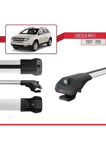 Lincoln Mkx 2007-2015 Arası ile Uyumlu Ace-1 Ara Atkı Tavan Barı Gri