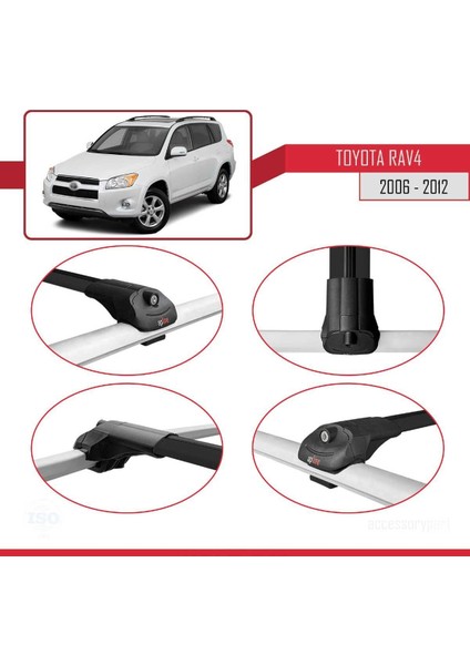 Toyota Rav4 2006-2012 Arası ile Uyumlu Ace-1 Ara Atkı Tavan Barı Siyah fırsatları