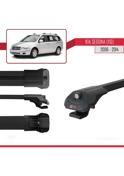 Kia Sedona (Vq) 2006-2014 Arası ile Uyumlu Ace-1 Ara Atkı Tavan Barı Siyah modelleri