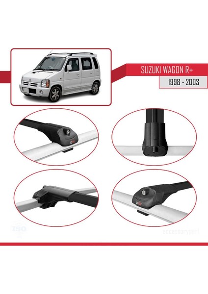 Suzuki Wagon R+ 1998-2003 Arası ile Uyumlu Ace-1 Ara Atkı Tavan Barı Siyah
