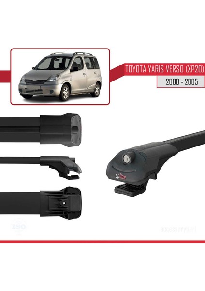 Toyota Yaris Verso (XP20) 2000-2005 Arası ile Uyumlu Ace-1 Ara Atkı Tavan Barı Siyah modelleri