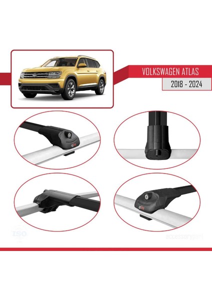 Volkswagen Atlas 2018 ve Sonrası ile Uyumlu Ace-1 Ara Atkı Tavan Barı Siyah fırsatları