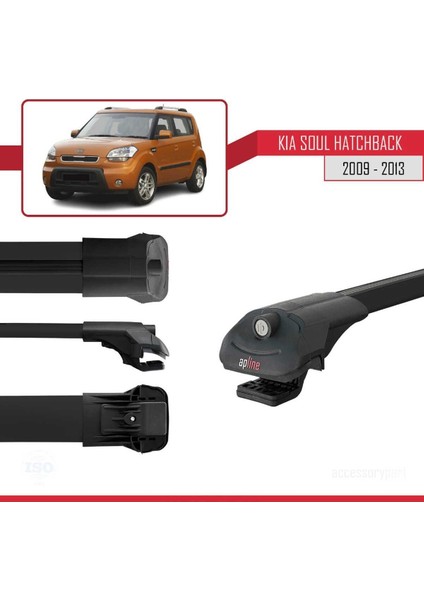 Kia Soul Hatchback 2009-2013 Arası ile Uyumlu Ace-1 Ara Atkı Tavan Barı Siyah modelleri