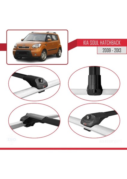 Kia Soul Hatchback 2009-2013 Arası ile Uyumlu Ace-1 Ara Atkı Tavan Barı Siyah fırsatları