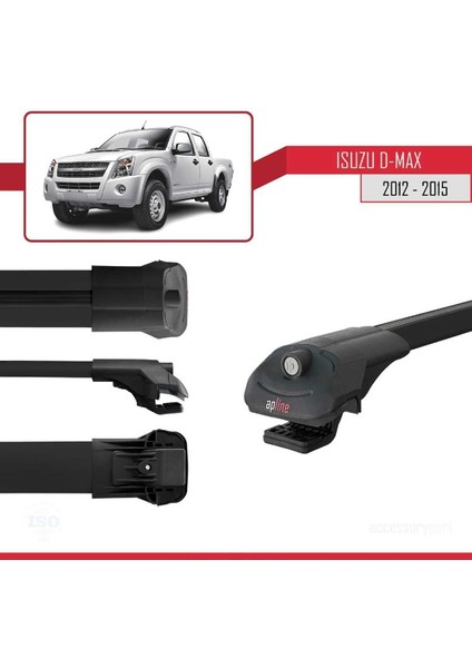 Isuzu D-Max 2012-2015 ile Uyumlu Ace-1 Ara Atkı Tavan Barı Siyah