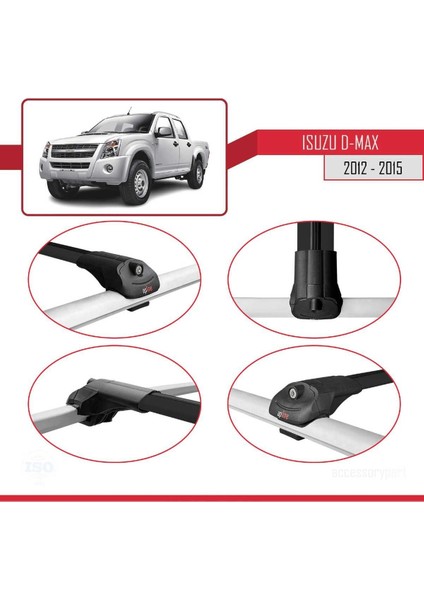 Isuzu D-Max 2012-2015 ile Uyumlu Ace-1 Ara Atkı Tavan Barı Siyah