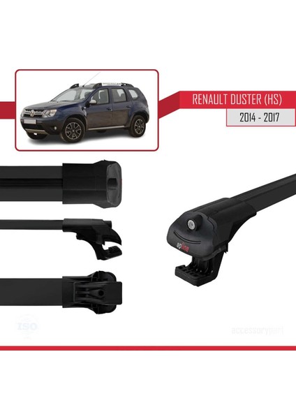 Renault Duster (Hs) 2014-2017 Arası ile Uyumlu Ace-1 Ara Atkı Tavan Barı Siyah modelleri