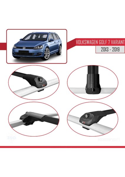 Volkswagen Golf (7) Varıant 2013-2019 Arası ile Uyumlu Ace-1 Ara Atkı Tavan Barı Siyah fırsatları