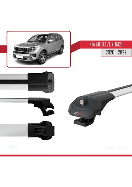 Kia Mohave (Hm2) 2020 ve Sonrası ile Uyumlu Ace-1 Ara Atkı Tavan Barı Gri