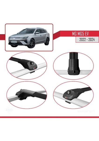 Mg Mg5 Ev 2022 ve Sonrası ile Uyumlu Ace-1 Ara Atkı Tavan Barı Siyah