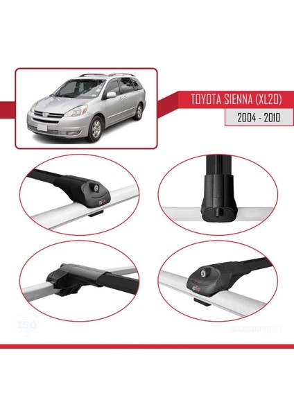 Toyota Sienna (XL20) 2004-2010 Arası ile Uyumlu Ace-1 Ara Atkı Tavan Barı Siyah fırsatları