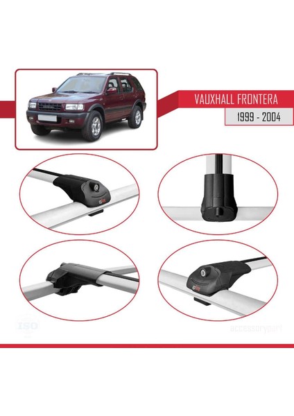 Vauxhall Frontera 1999-2004 Arası ile Uyumlu Ace-1 Ara Atkı Tavan Barı Gri
