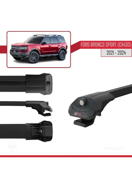 Ford Bronco Sport (CX430) 2021 ve Sonrası ile Uyumlu Ace-1 Ara Atkı Tavan Barı Siyah modelleri
