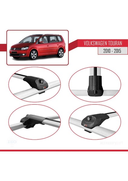 Volkswagen Touran Cross 2010-2015 Arası ile Uyumlu Ace-1 Ara Atkı Tavan Barı Gri fırsatları