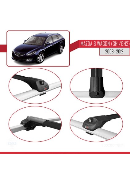 Mazda 6 Wagon (Gh1/gh2) 2008-2012 Arası ile Uyumlu Ace-1 Ara Atkı Tavan Barı Siyah fırsatları