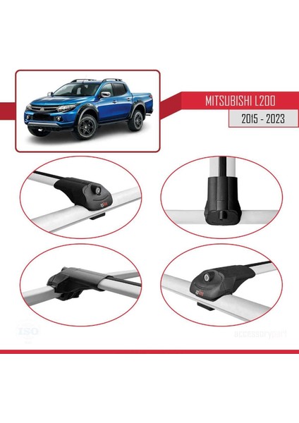 Mitsubishi L200 2015-2023 Arası ile Uyumlu Ace-1 Ara Atkı Tavan Barı Gri fırsatları