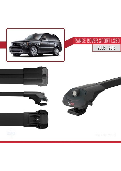 Land Rover Range Rover Sport (L320) 2005-2013 Arası ile Uyumlu Ace-1 Ara Atkı Tavan Barı Siyah modelleri